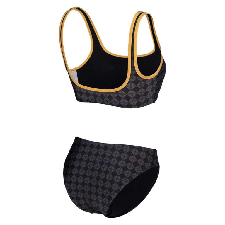 ARENA WOMAN WOMEN’S 50TH BIKINI BRALETTE BLACK MULTIGOLD AQUASPORT